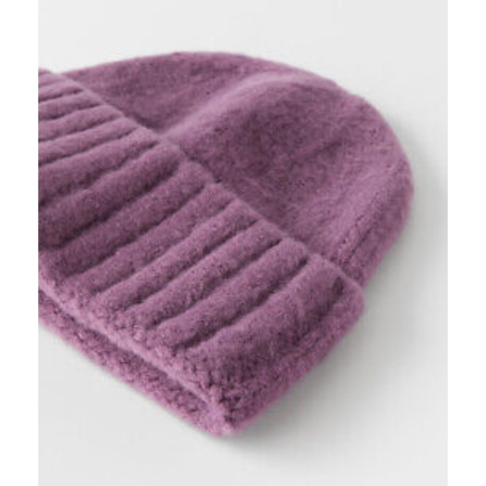 NWT Zara 6-9Y knit hat beanie purple